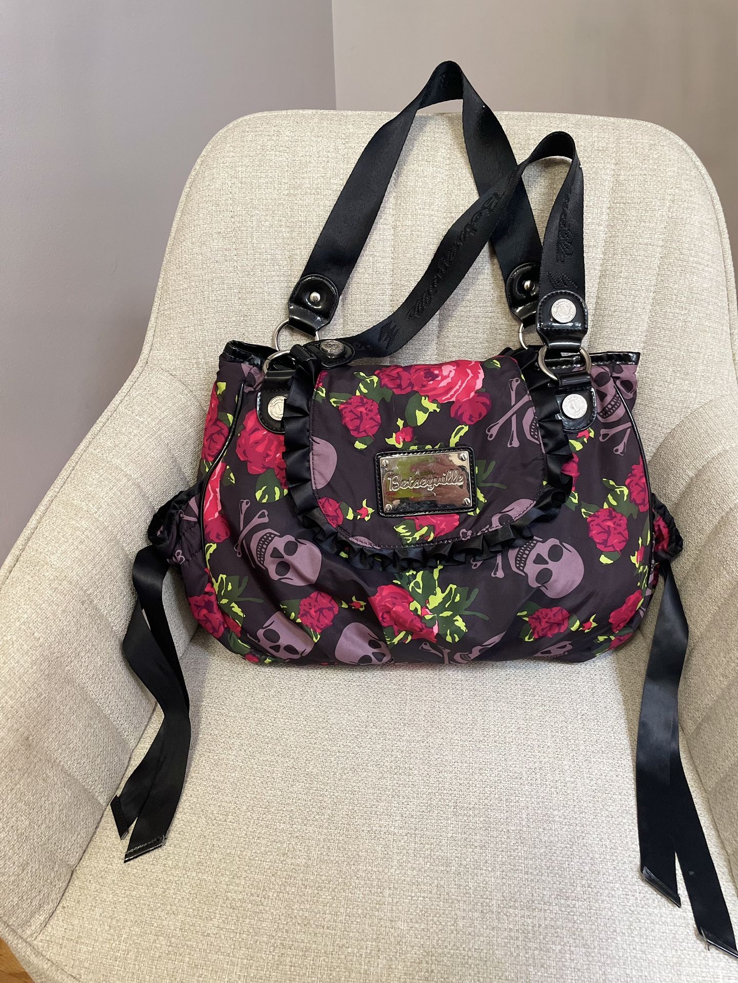 Betseyville by Betsey Johnson Skull/Rose Hobo Bag