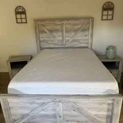 4 Piece Bedroom Set With Mattress, Box Spring And Mirror