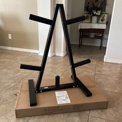 ONLY $30: Amazon Basics Weight Plate Tree Rack