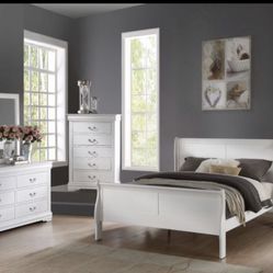 Bedroom Set Complete 2 Pices In Whit !! On Stock