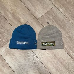 ‼️RETAIL PRICE‼️ - Supreme New Era Box Logo Beanie (FW23) Blue BRAND NEW