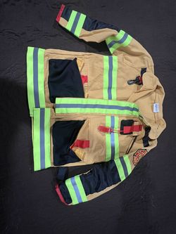 Adventure Factory Teetot Kids Heavy Duty Firefighter Costume Size 7-8