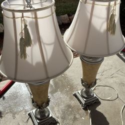 Vintage Ornate Urn Table Lamps