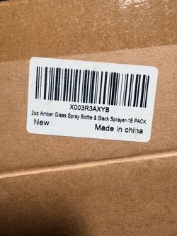 2oz Amber Glass Spray Bottles with Black Sprayers – Lot of 17
