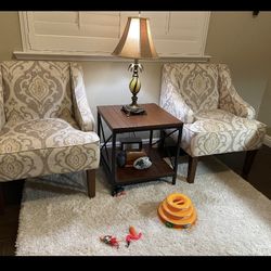 Two Chairs and End Table