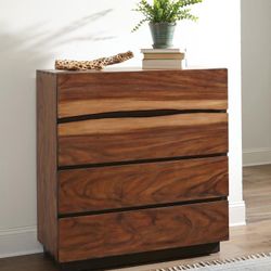 **SALE** Live Edge 4-drawer Bedroom Chest Smokey Walnut Finish! 