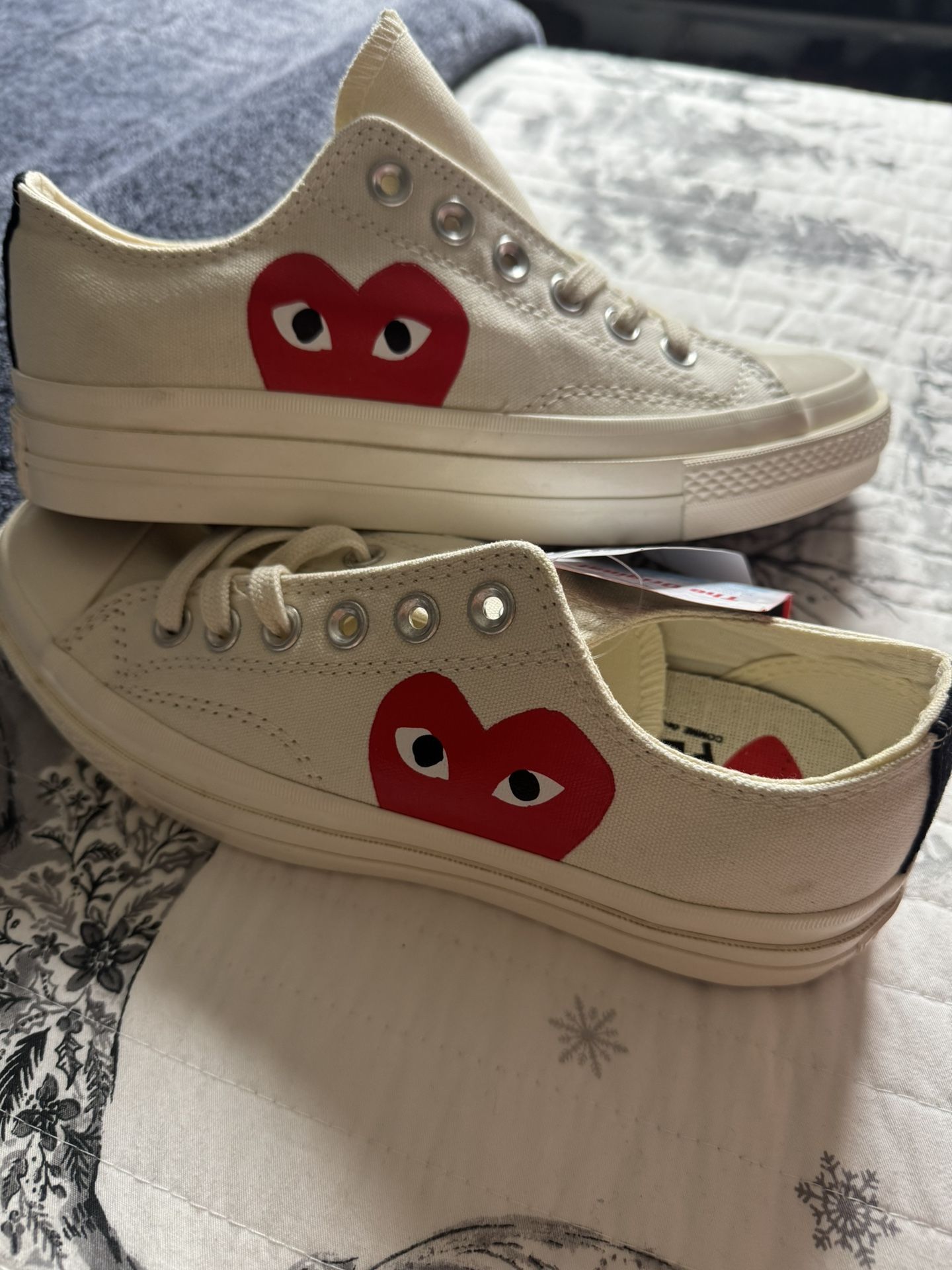White/Cream CDG converse