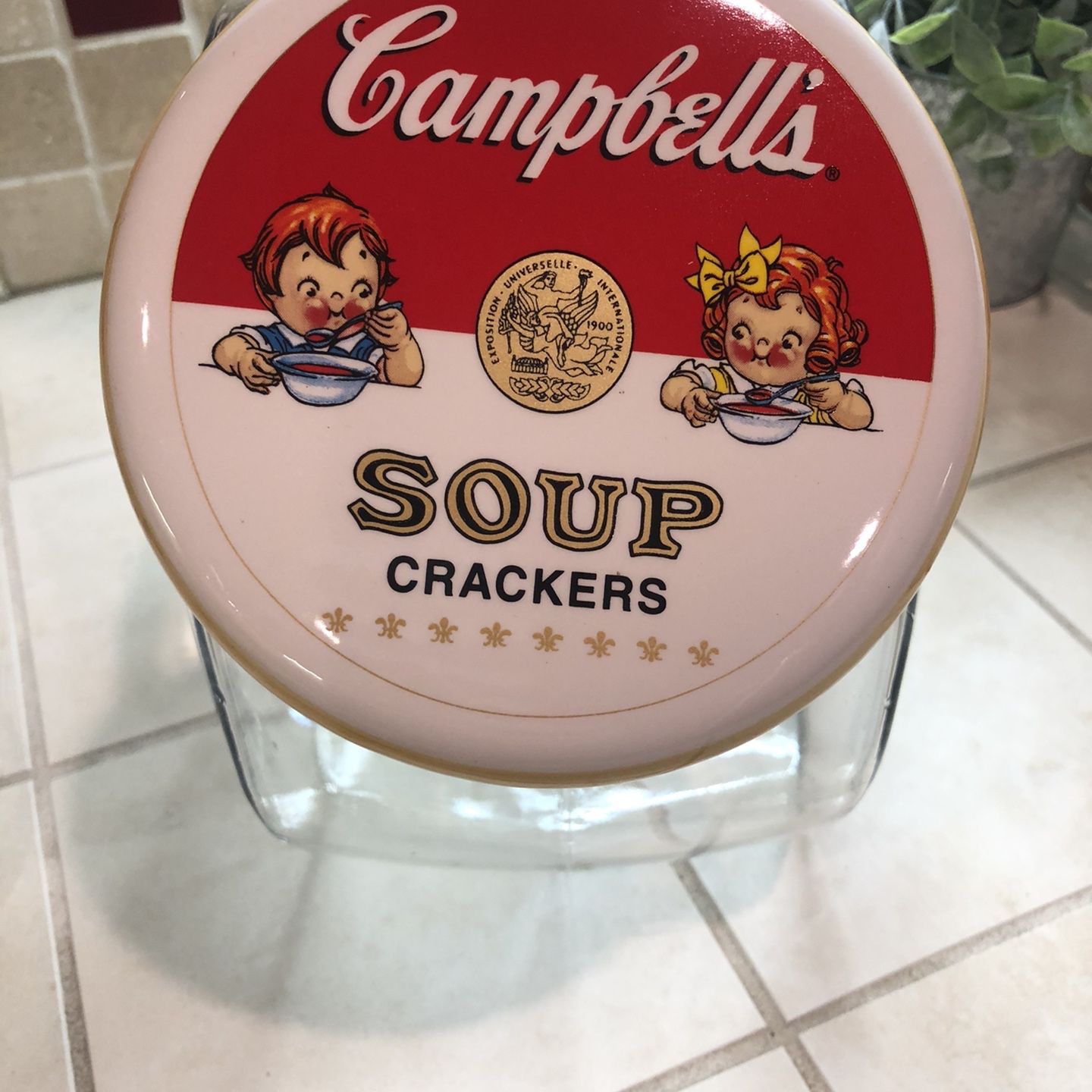Campbell Soup Cracker Jar With Lid