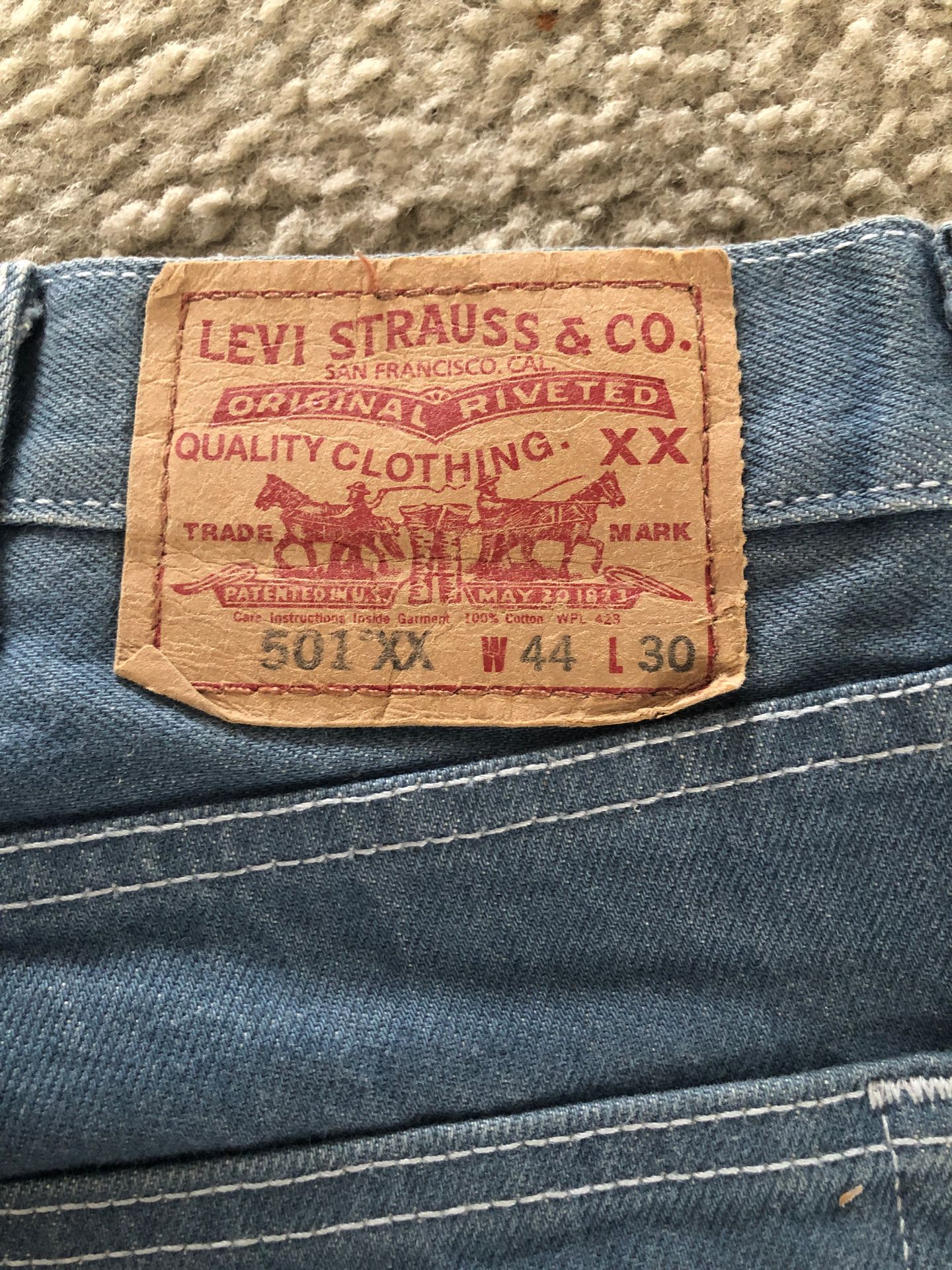 501 Levi Strauss light blue color jeans