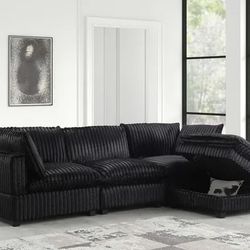 Black Or Beige Modular Sectional Sofa