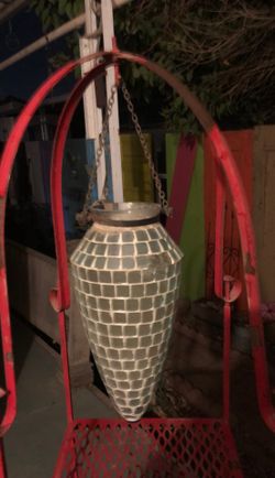 Stain glass hanging vase