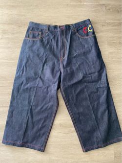 Vintage COOGI Australia Embroidered Tribal Y2K Jeans Shorts JORTS SIZE 40 waist