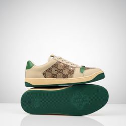 Gucci Screener GG Canvas Crystal Leather Sneakers