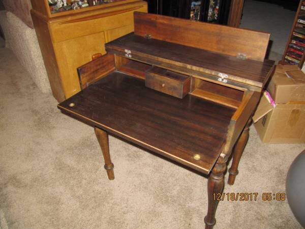 1920 S Antique Neoclassical Secretary Flip Top Writing Foyer Table