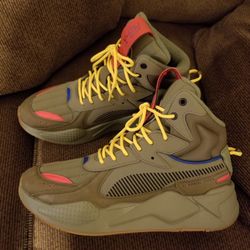 PUMA RS-X Mid C Militia Wtr Green Red Yellow Men's Size 9