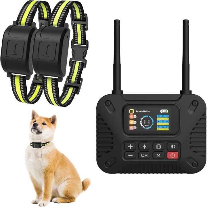 Wireless Dog Invisible Fence system with LCD Remote - Adjustable Training Collar & Portable Containment for 10-120lb Dogs, No Wire Needed