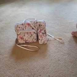 Small Floral Duffle Crossbody/Wallet Set