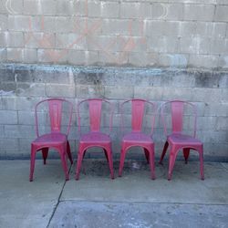4 Vintage Rustic Chairs 