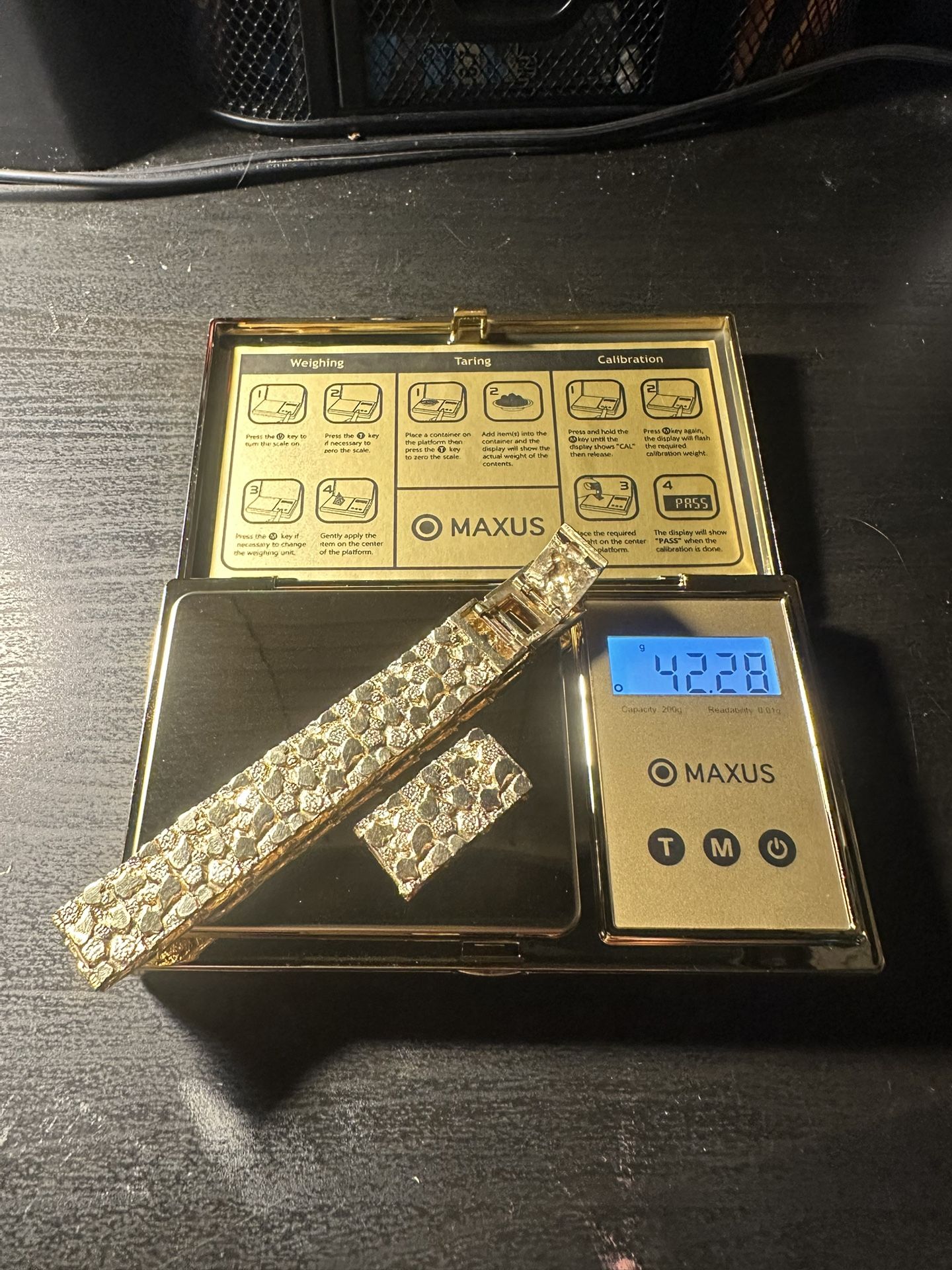 14k Gold Nugget Bracelet