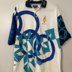 Vintage Hanes Olympics 1996 Shirt Men's XXL White Made In USA Atlanta Torch