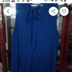 Blue Sleeveless Women's Top XL  16 /18