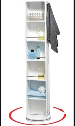 NEW In Box! Bathroom swivel Cabinet With mirror 