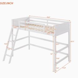 Going Out Of Business Sale 

BRAND NEW 
Brand: SECOLI
Wooden Twin Bed Frame Solid Wood Twin Size Loft Bed with Ladder(White)