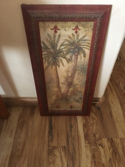 Framed palm tree picture
