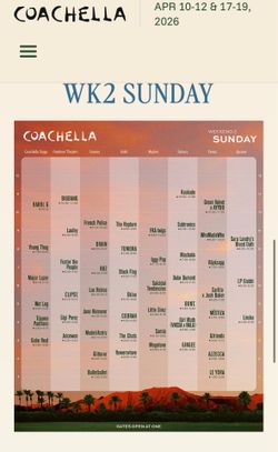 Sunday weekend 2 only