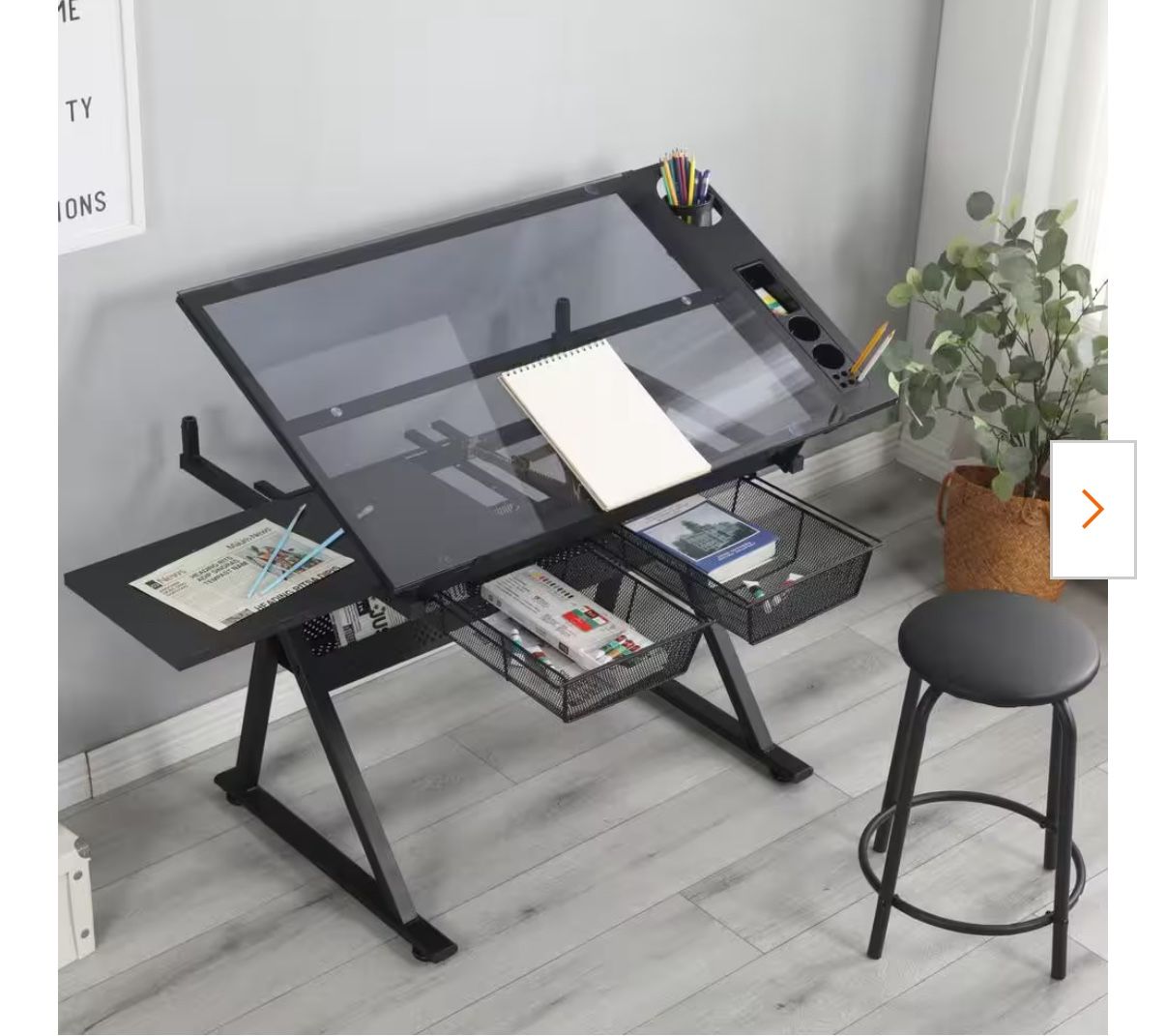 Glass Drafting Table