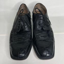 Stacy Adams Shoes Lace Up Oxfords Genuine Snake Leather Upper Men Size 8.5 Black