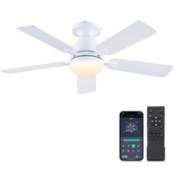 Ceiling Fans-46Inch Low Profile Indoor Ceiling Fan with Light 