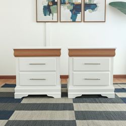 Set Of 2 Boho Style Nightstands 27 X 28 X 17 
