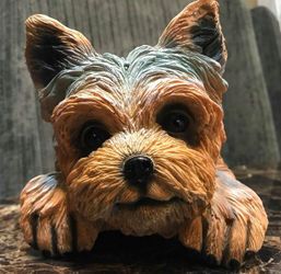 Yorkie Puppy Dog Shelf Sitter 10" Long NEW in Box!