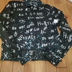 BK Cloth MFG Co NWT Men Size Medium Denim Black Jacket 