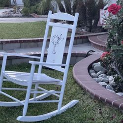 Real Wood Rocking Chair ,white Palm Tree 🌴 Available Only