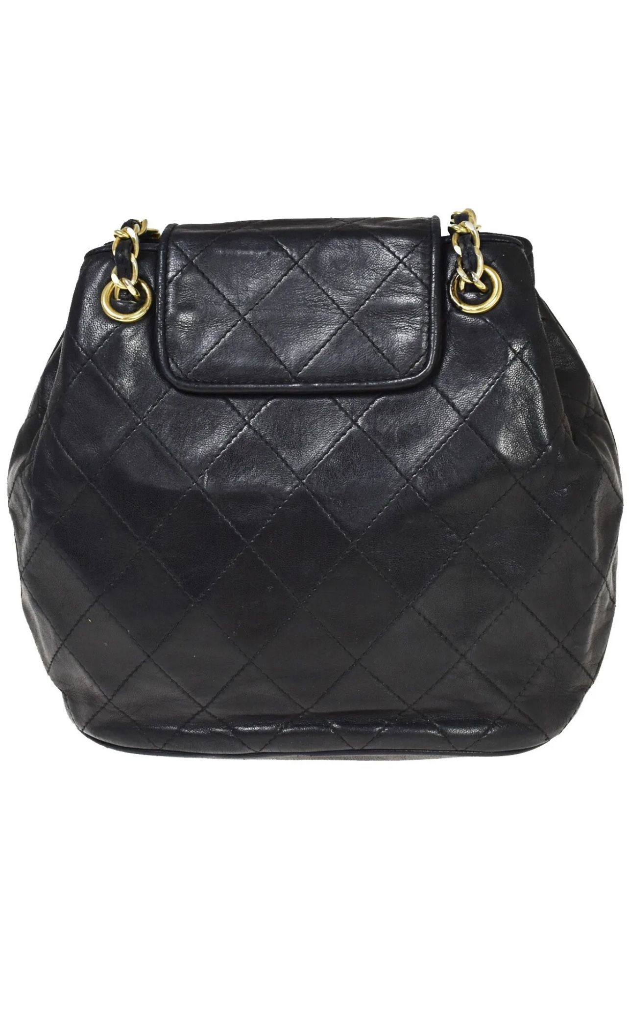 Chanel Studded Chevron Flap Bag of Black Calfskin with Silver Tone Hardware, Handbags & Accessories Online, Ecommerce Retail