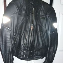 TEKNIC Freeway (black) Leather Jacket with Armor & Liner size 44 to 54 adjustable