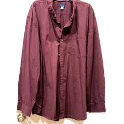 Men's Basic Edition Burgundy Long Sleeve Shirt 4X 
