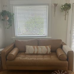 Article Sven Charme Tan Leather Loveseat -72"