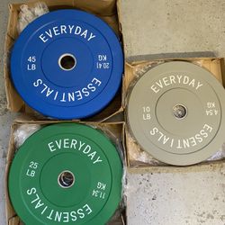 BRAND NEW Rubber Colored Bumper Plates - 160lbs