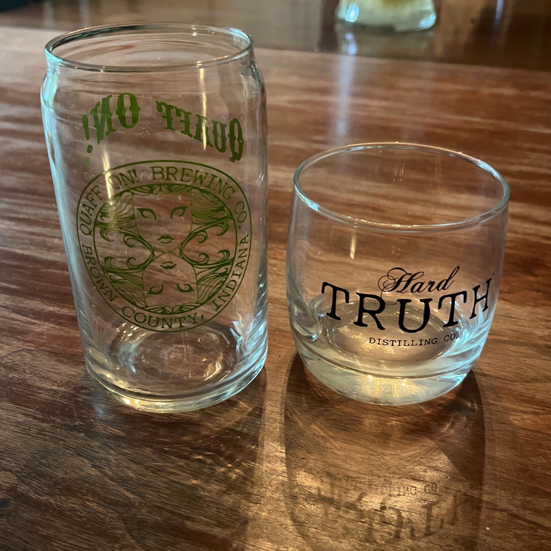 Quaff On Hard Truth Beer & Liquor Glasses