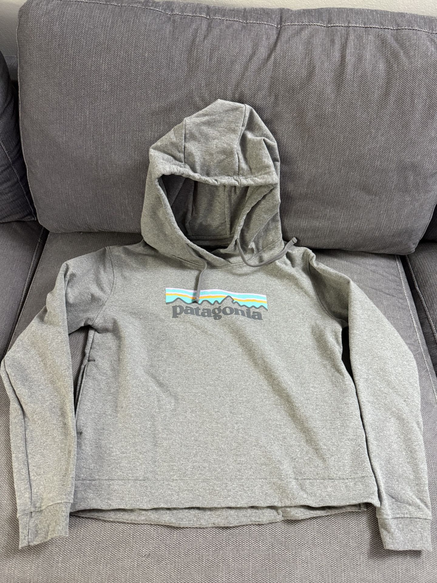 Patagonia Womens Hoody Hoodie Sweatshirt , Grey , Pocket Size S