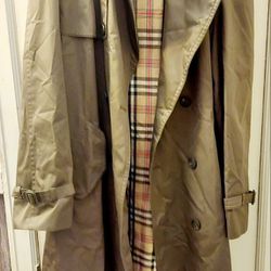 Vintage 1960's To 70's Burberry Trench Coat Men's Size 40