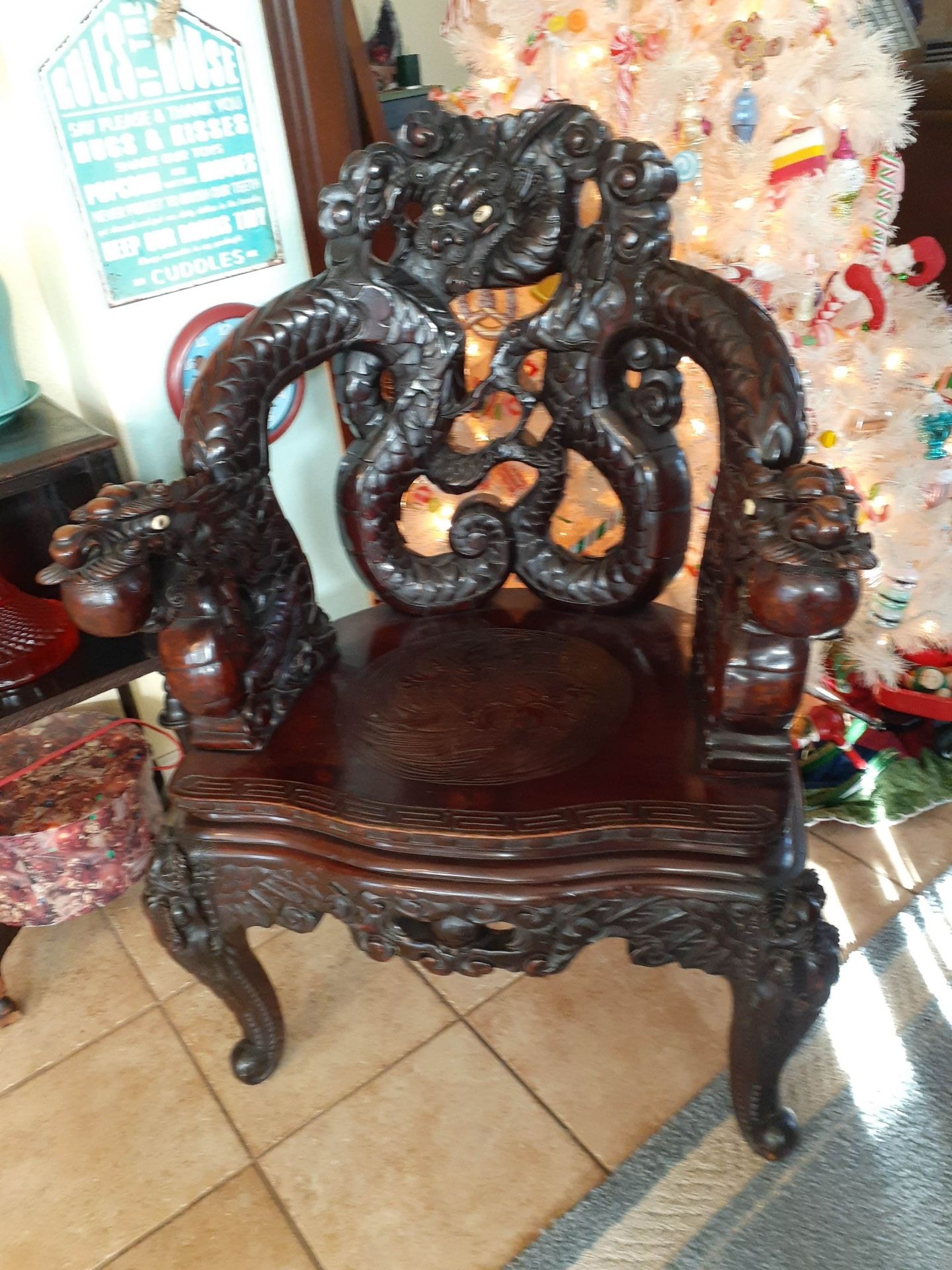 Antique Chinese Dragon Chair