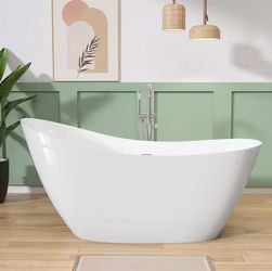51" High-Back Acrylic Freestanding Soaking Tub - New