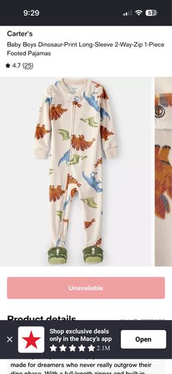 12m Carter’s dino pjs