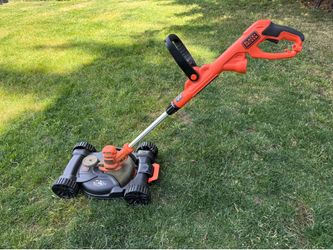 BLACK+DECKER Electric Lawn Mower, Weed Eater and Edger 3-in-1 Combo, Corded 12-Inch 6.5 Amp Electric Weed Wacker and Compact Push Mower (BESTA512CM)