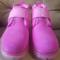 UGG Neumel Suede Chukka Boots Clear Soles - Carnation Pink Womens

