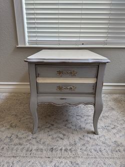 French Provincial Vintage Nightstand with Drawer / Side Table shabby chic distressed